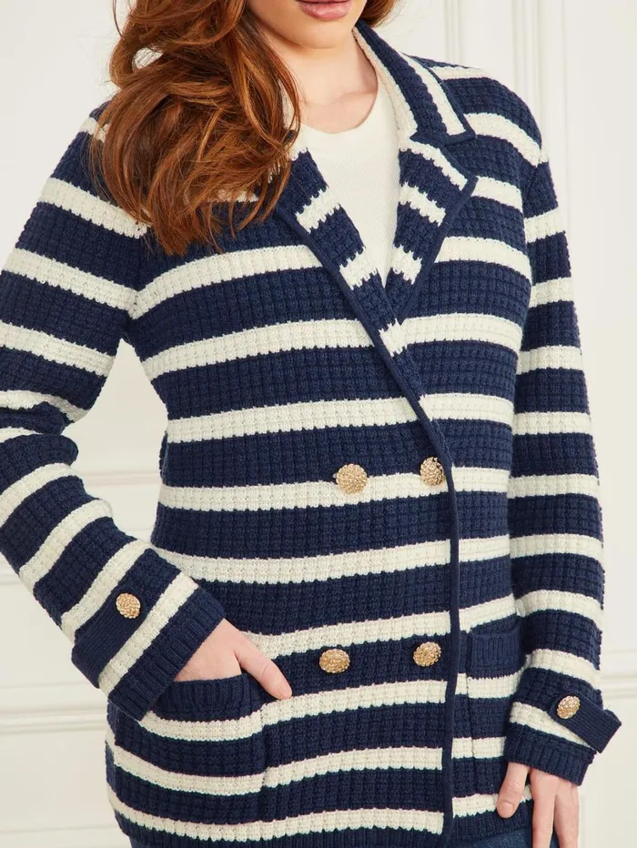 Marciano Sweaters Women Gaia Sweater Waffle Jacket Blue Marciano Sweaters Women Gaia Sweater Waffle Jacket Blue