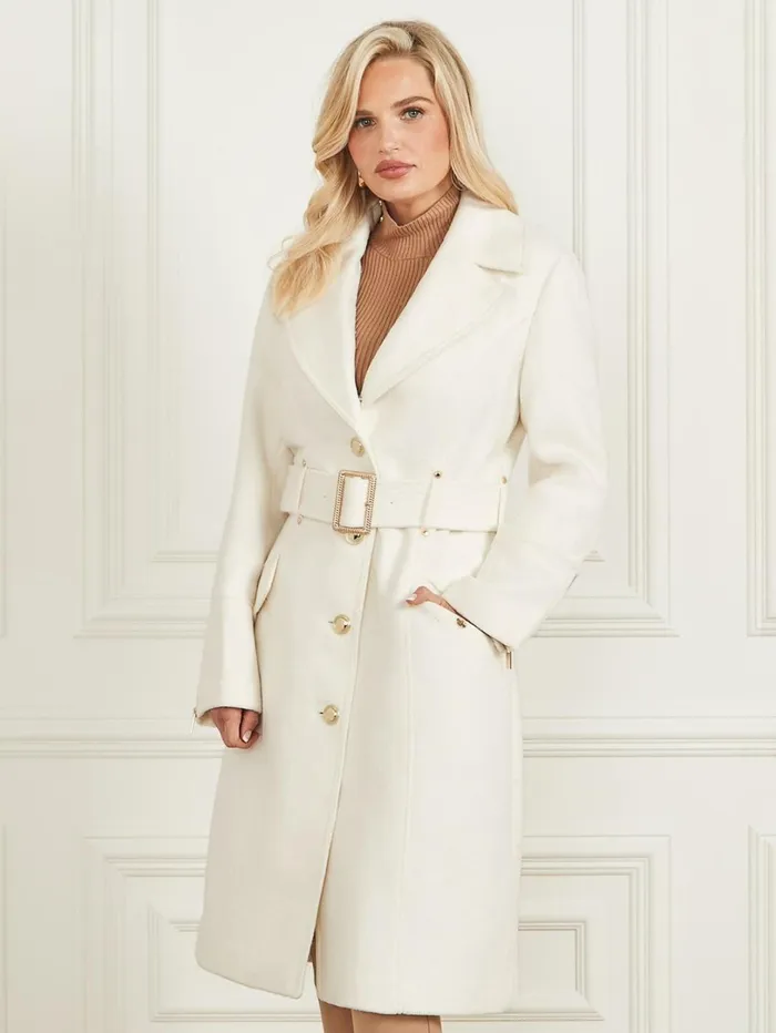 Marciano Women Alice WoolBlend Coat White Marciano Women Alice WoolBlend Coat White