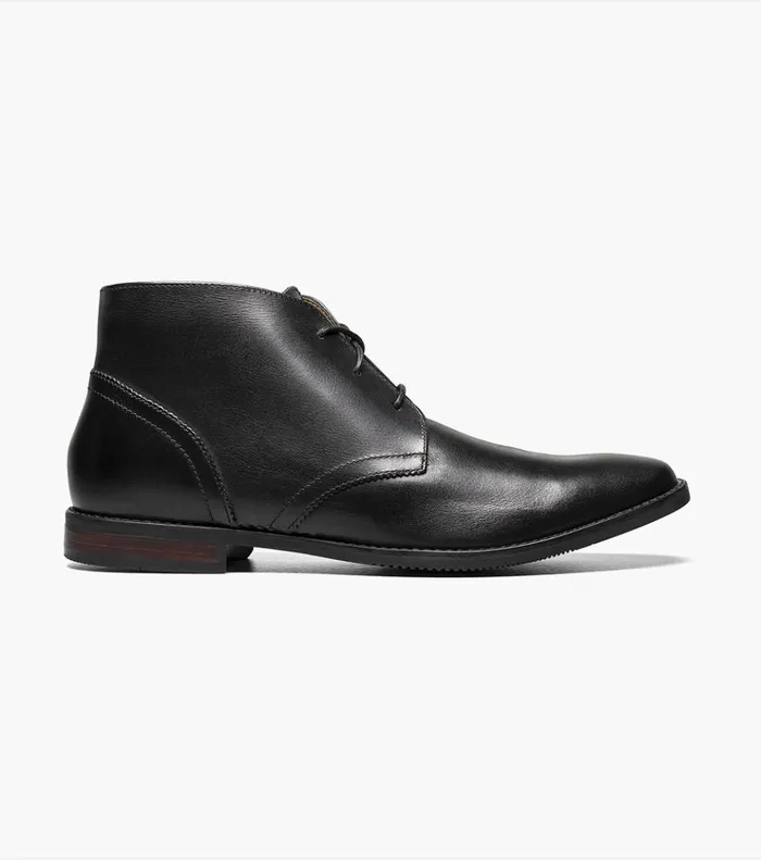 Matera II Plain Toe Chukka Boot Black Tumbled Men Florsheim Dress Shoes