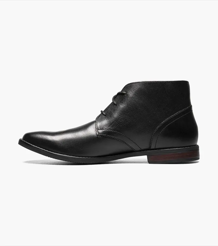 Matera II Plain Toe Chukka Boot Black Tumbled Men Florsheim Dress Shoes