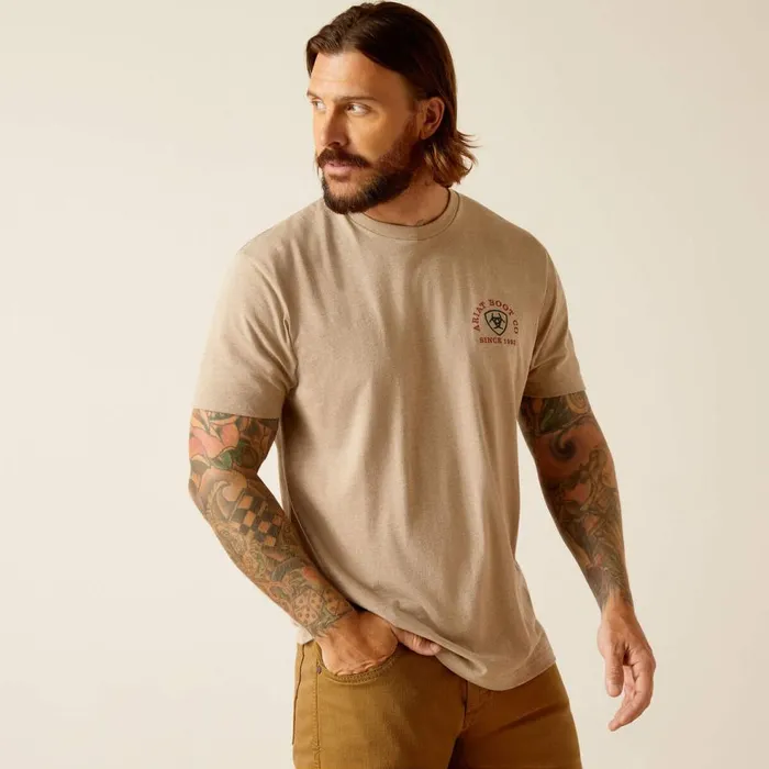 Men Ariat Flying Eagle TShirt Oatmeal Heather Ariat TShirts and Polos Men Ariat Flying Eagle TShirt Oatmeal Heather Ariat TShirts and Polos