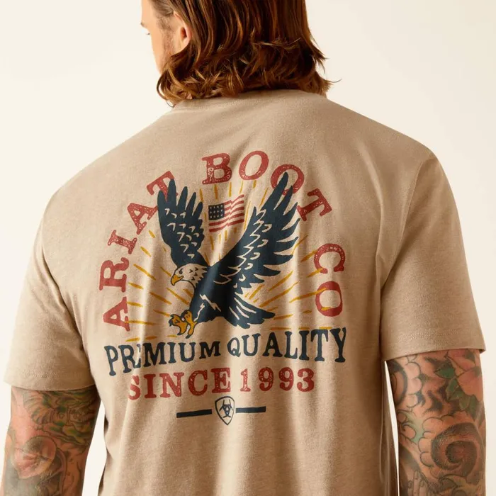 Men Ariat Flying Eagle TShirt Oatmeal Heather Ariat TShirts and Polos Men Ariat Flying Eagle TShirt Oatmeal Heather Ariat TShirts and Polos