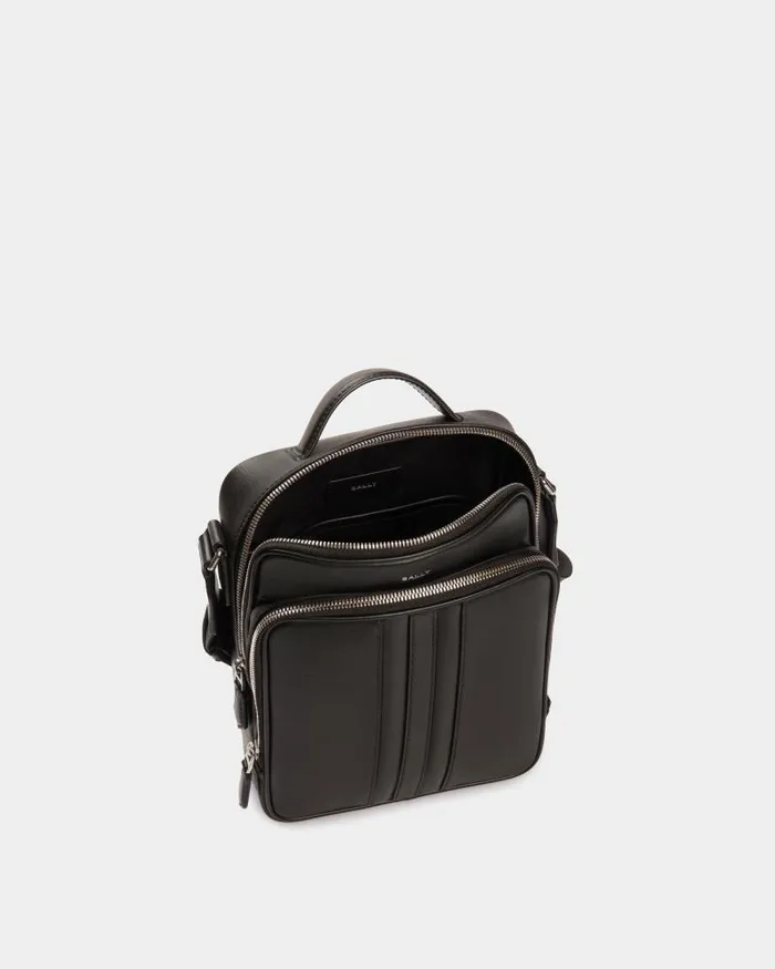 Men Bally Messenger Bags Mythos Crossbody Bag In Black Recycled Leather Black Men Bally Messenger Bags Mythos Crossbody Bag In Black Recycled Leather Black