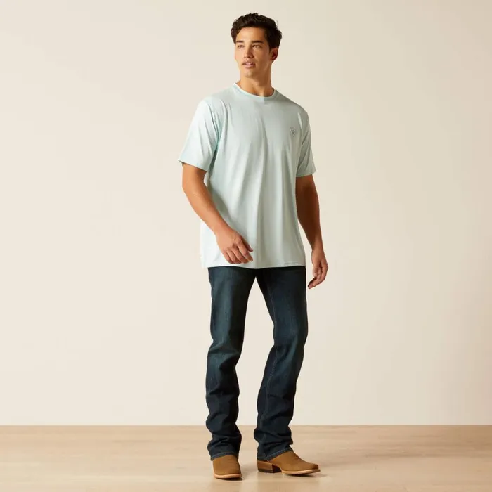 Men Charger Crestline TShirt Iced Aqua Ariat TShirts and Polos Men Charger Crestline TShirt Iced Aqua Ariat TShirts and Polos