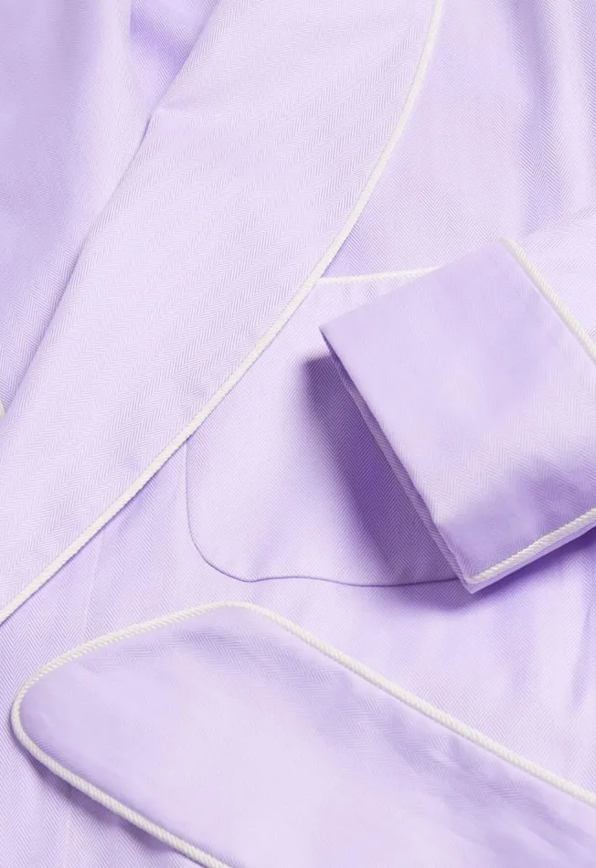 Men Cotton Herringbone Robe Lilac Paul Stuart Pajamas and Loungewear Men Cotton Herringbone Robe Lilac Paul Stuart Pajamas and Loungewear