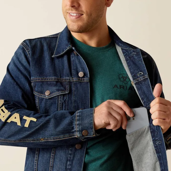 Men Denim Team Trucker Jacket Richford Ariat Jackets and Vests