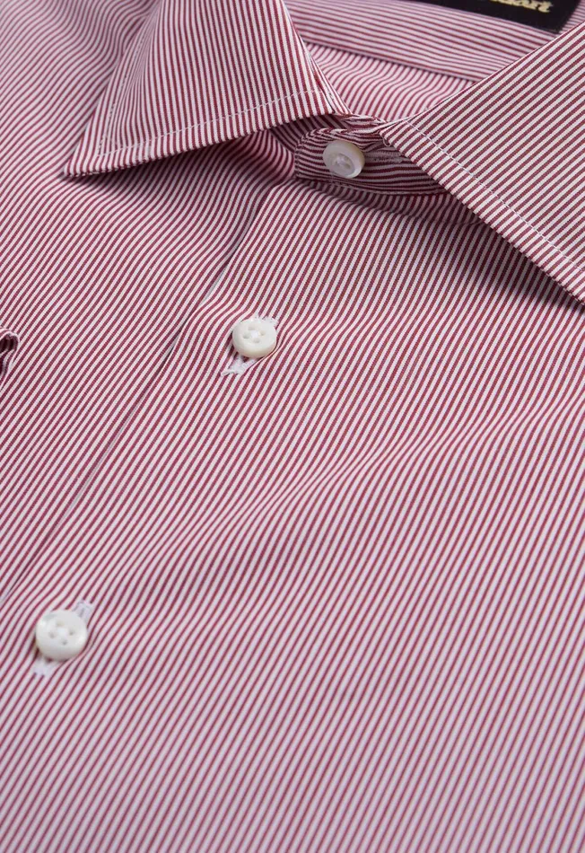 Men Fine Stripe Slim Fit Dress Shirt Red Paul Stuart Dress Shirts