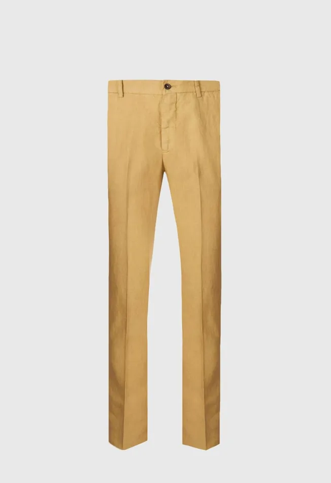 Men Garment Washed Linen Pant Blue Paul Stuart Pants