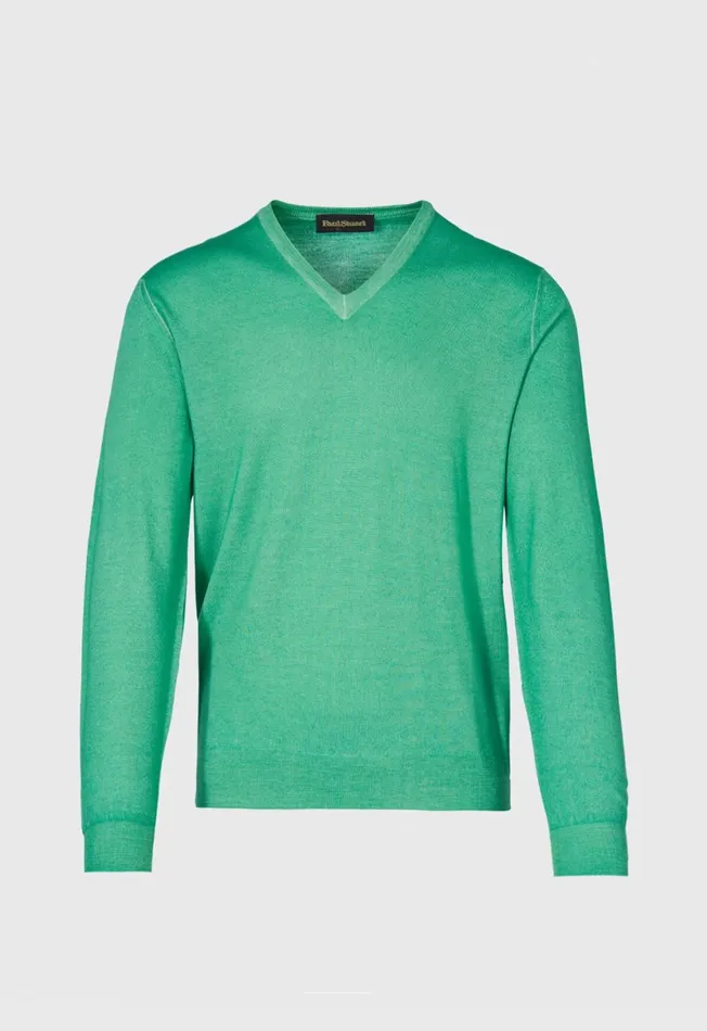 Men Green Merino Wool Watercolor VNeck Sweater 8211 Paul Stuart Bright Blue Paul Stuart Sweaters Men Green Merino Wool Watercolor VNeck Sweater 8211 Paul Stuart Bright Blue Paul Stuart Sweaters
