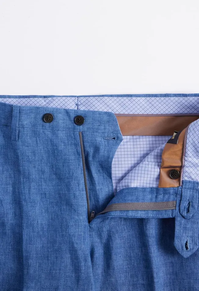 Men Linen Chambray Trouser Denim Paul Stuart Pants Men Linen Chambray Trouser Denim Paul Stuart Pants