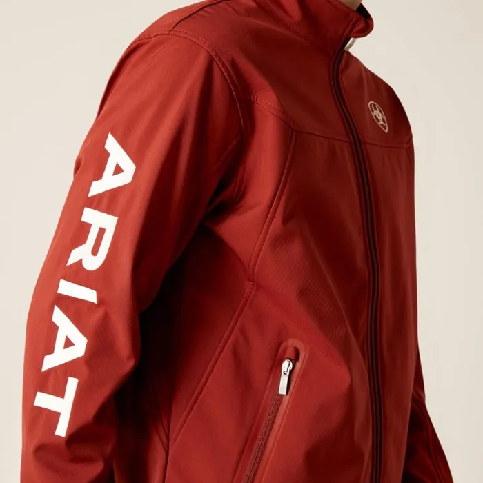 Men New Team Softshell Jacket Fired Brick Ariat Jackets and Vests Men New Team Softshell Jacket Fired Brick Ariat Jackets and Vests