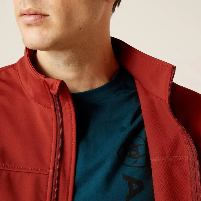 Men New Team Softshell Jacket Fired Brick Ariat Jackets and Vests Men New Team Softshell Jacket Fired Brick Ariat Jackets and Vests