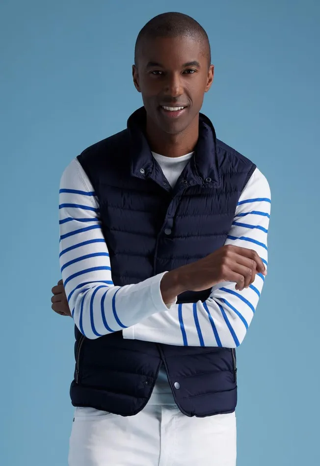 Men Quilted Nylon Vest Navy Paul Stuart Outerwear Men Quilted Nylon Vest Navy Paul Stuart Outerwear