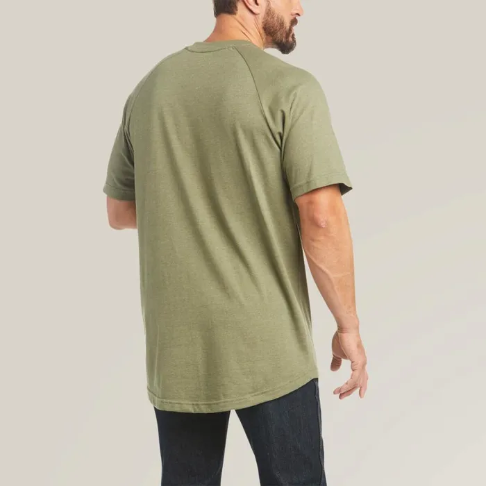 Men Rebar Cotton Strong TShirt Sageheather Ariat TShirts and Polos