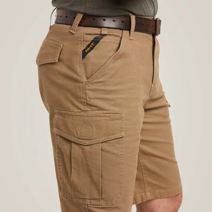 Men Rebar DuraStretch Made Tough Cargo 11034 Short Field Khaki Ariat Pants and Shorts Men Rebar DuraStretch Made Tough Cargo 11034 Short Field Khaki Ariat Pants and Shorts