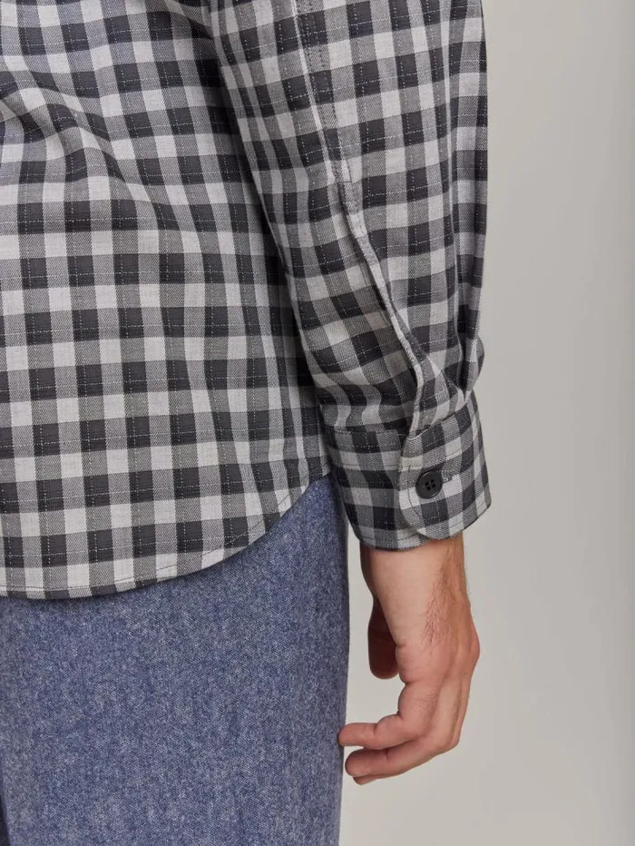 Men Shirts Agns B Grey Cotton Andy Checked Shirt