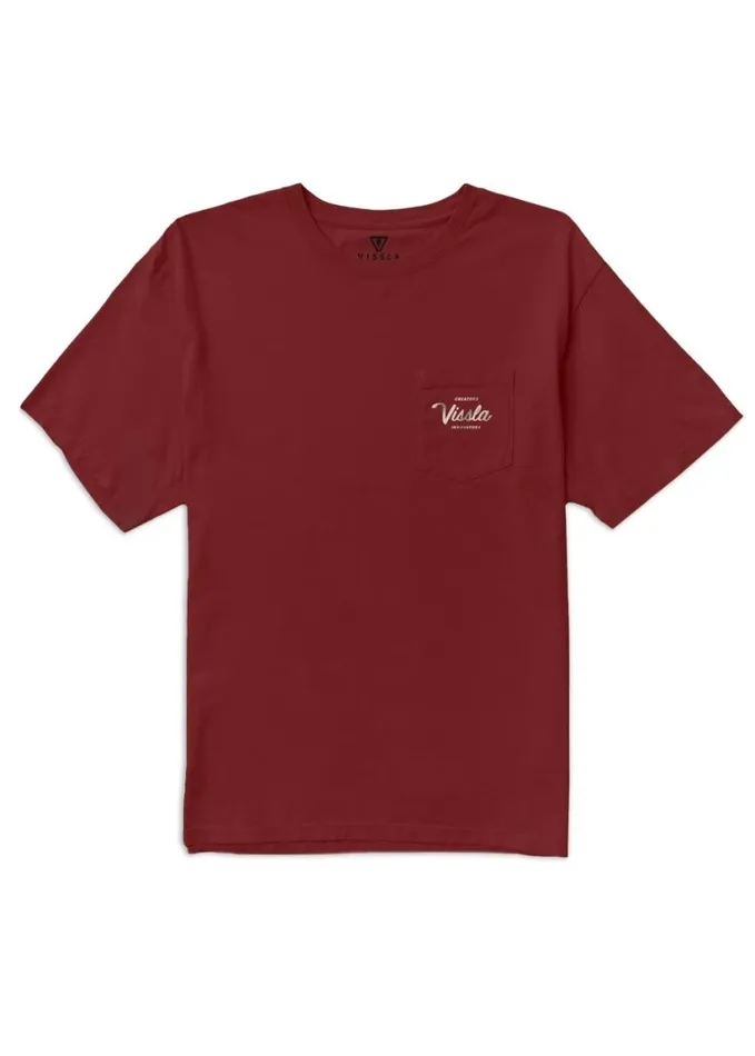 Men Short Sleeves Vissla Creators Premium Pkt Tee Fired Brick