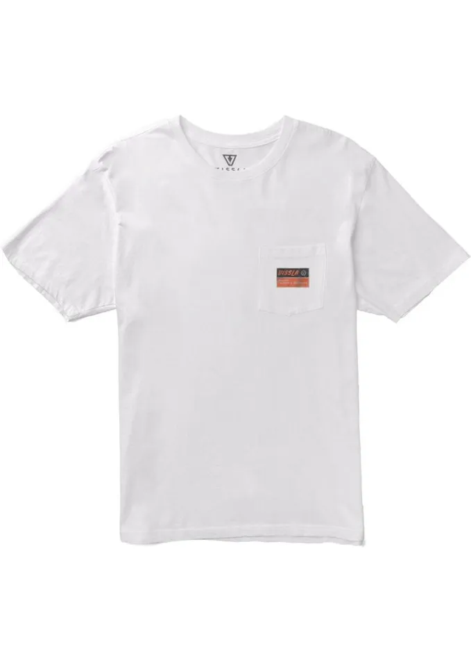 Men Short Sleeves Vissla Heavy Duty Premium Pkt Tee White