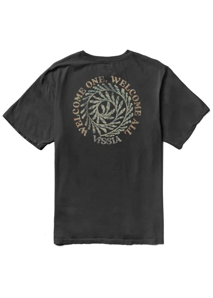 Men Short Sleeves Vissla Kelp Crawl Organic Tee Phantom