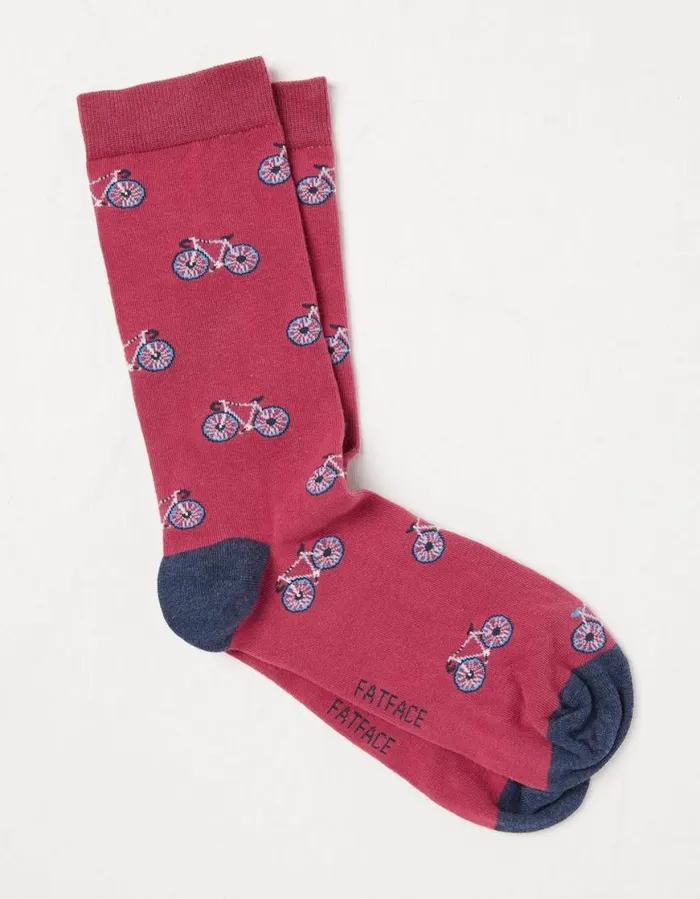 Men Socks and Underwear FatFace 1 Pack Bike Socks Rose Pink