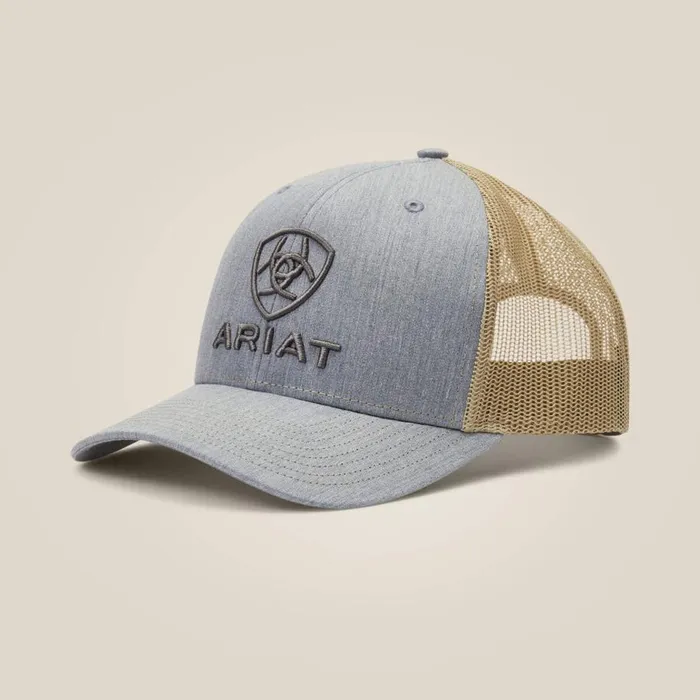 Men Stacked Logo Cap Greytan Ariat Hats and Caps