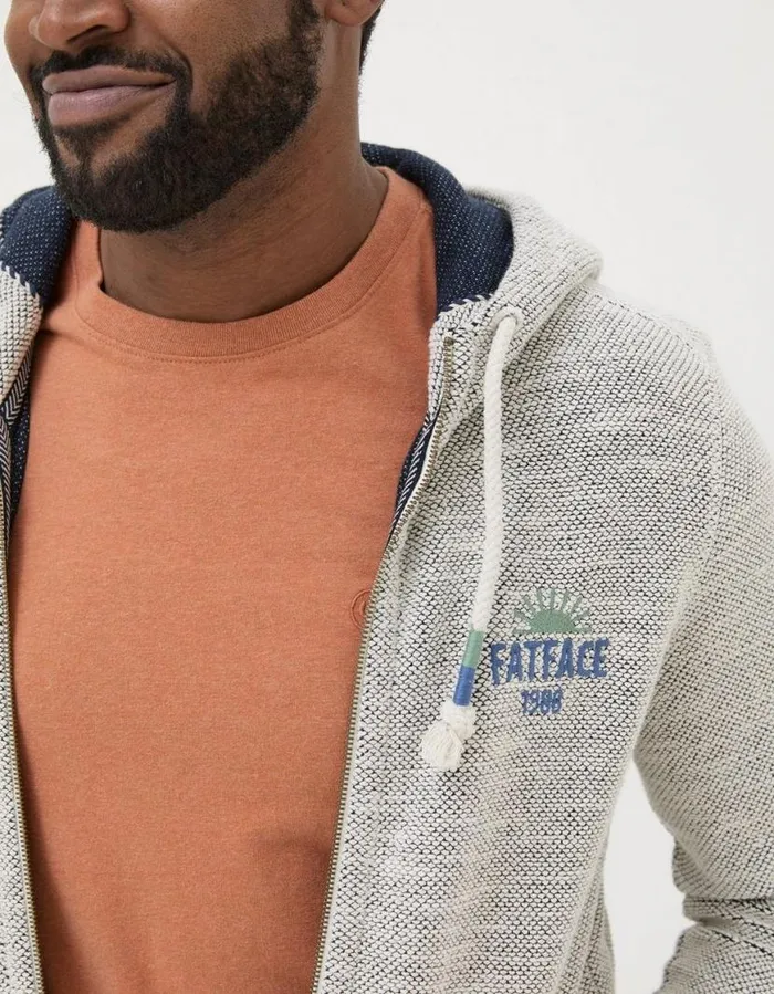 Men Sweatshirts and Hoodies FatFace Aloa Woolacombe Zip Up Hoodie Oatmeal
