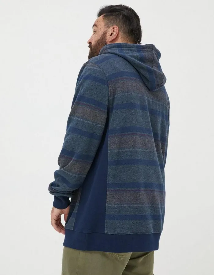 Men Sweatshirts and Hoodies FatFace Reverse Stripe Hoodie Blue