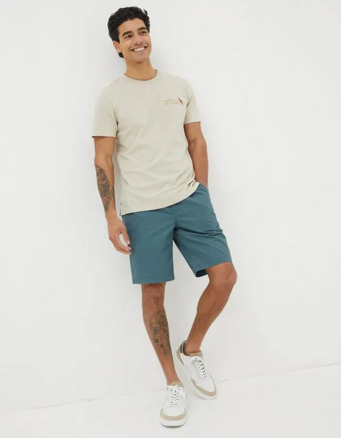 Men TShirts FatFace Away With The Fishes TShirt Washed Natural