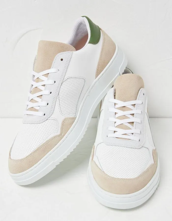 Men Trainers FatFace Axel Skater Trainers White