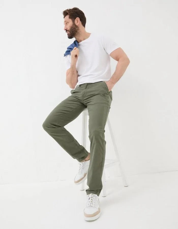 Men Trousers and Chinos FatFace Heyshott Slim Chinos Khaki Green