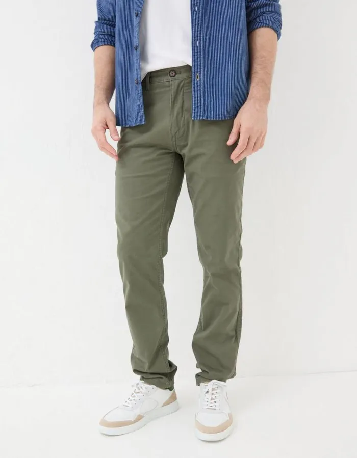 Men Trousers and Chinos FatFace Heyshott Slim Chinos Khaki Green