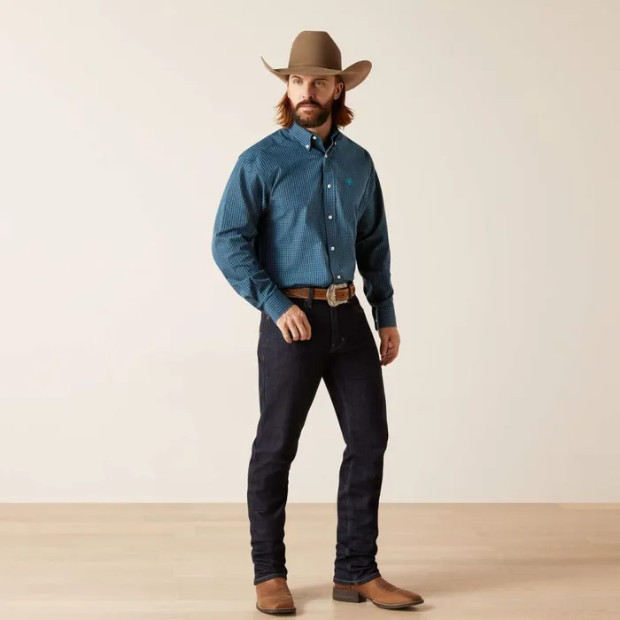 Men Wrinkle Free Greyson Classic Fit Shirt Indochine Blue Ariat Button Down Shirts Men Wrinkle Free Greyson Classic Fit Shirt Indochine Blue Ariat Button Down Shirts
