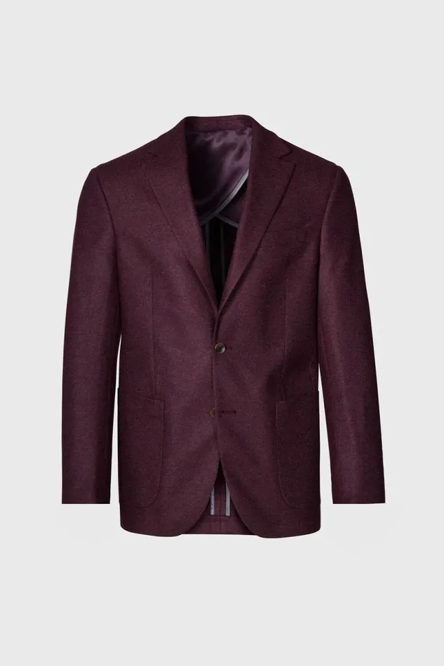 Mens Paul Stuart Blazers and Jackets Cashmere Knit Blazer Burgundy