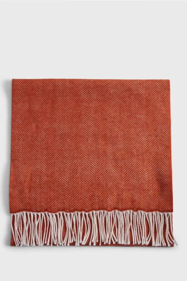 Mens Paul Stuart Scarves Wool Chevron Scarf Orange Mens Paul Stuart Scarves Wool Chevron Scarf Orange