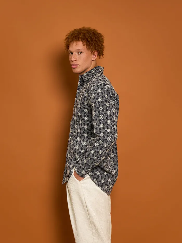 Menswear Shirts Sister Jane Penny Embroidered Shirt Blue Navy