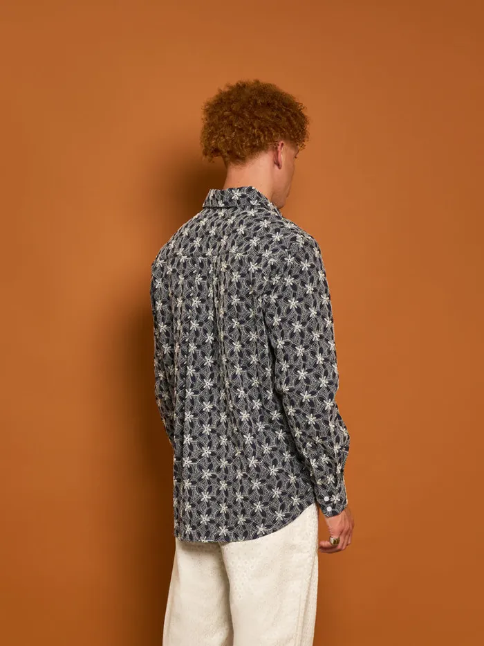 Menswear Shirts Sister Jane Penny Embroidered Shirt Blue Navy