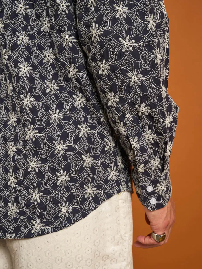 Menswear Shirts Sister Jane Penny Embroidered Shirt Blue Navy