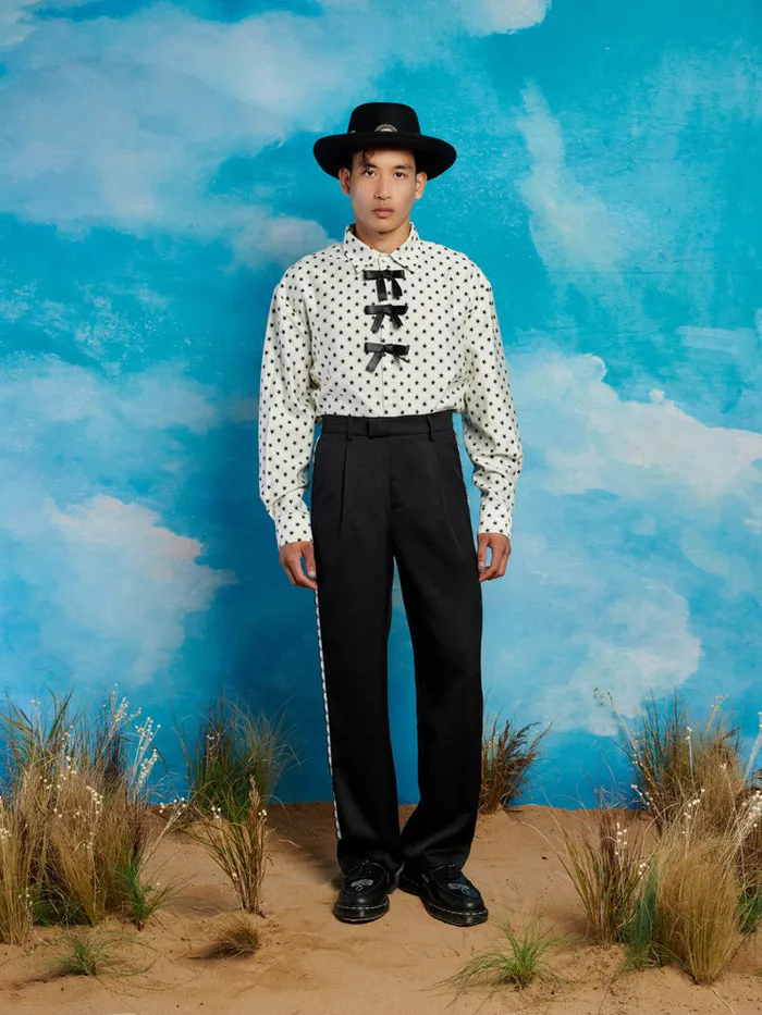 Menswear Trousers Sister Jane Saloon Scallop Trousers Coal Black