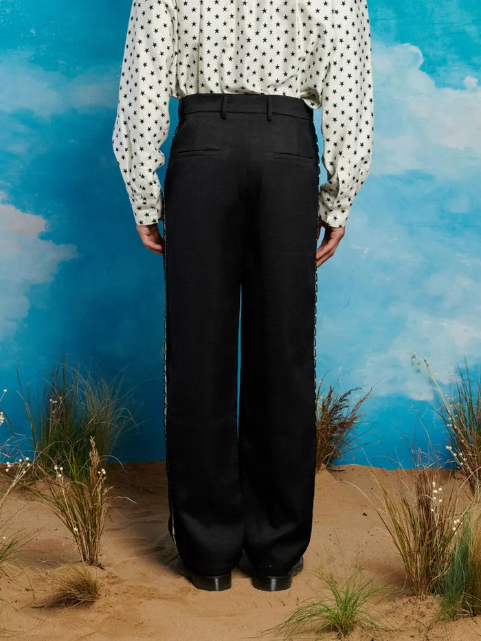 Menswear Trousers Sister Jane Saloon Scallop Trousers Coal Black