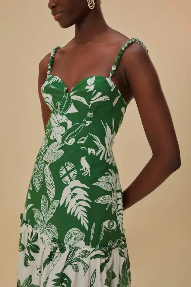 Midi Dresses Women FARM Rio Forest Soul Mix Midi Dress Midi Dresses Women FARM Rio Forest Soul Mix Midi Dress
