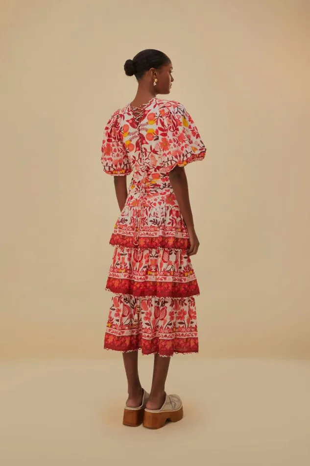 Midi Dresses Women FARM Rio OffWhite Romantic Orchard Short Sleeve Midi Dress Midi Dresses Women FARM Rio OffWhite Romantic Orchard Short Sleeve Midi Dress