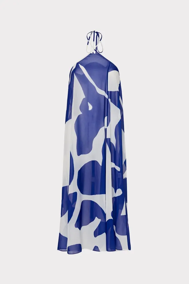 Milly Grand Foliage Convertible CoverUp Navywhite Women Swim and Coverups