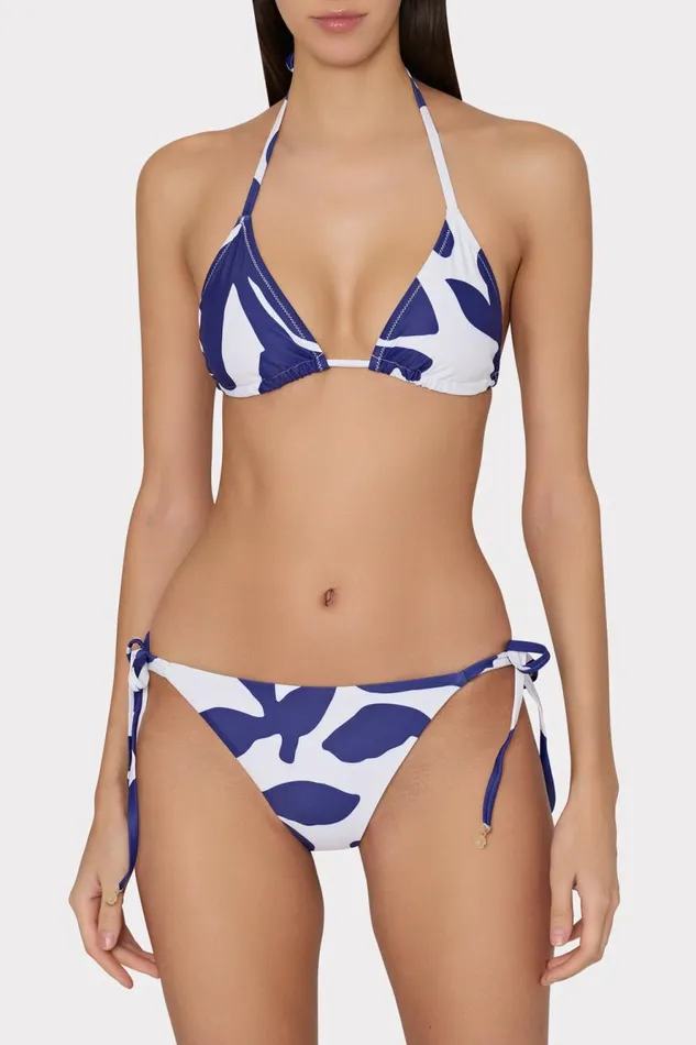 Milly Grand Foliage String Bikini Bottom Navywhite Women Swim and Coverups
