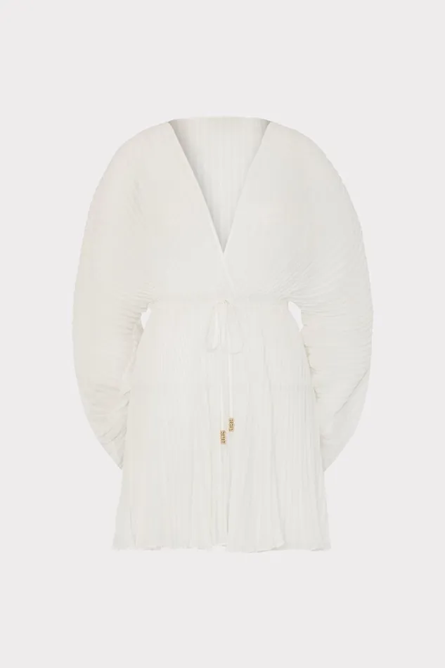 Milly Solid Chiffon Tie CoverUp White Women Swim and Coverups