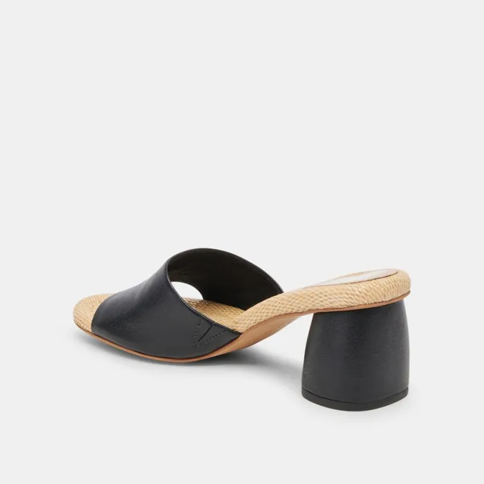 Minny Heels Black Leather Women Dolce Vita Heels