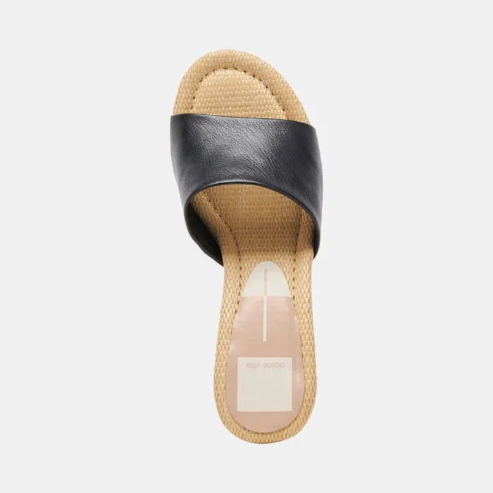 Minny Heels Black Leather Women Dolce Vita Heels
