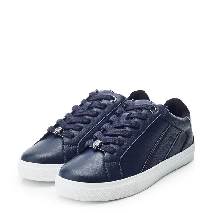 Moda In Pelle Abrini Navy Leather Women Casual Trainers