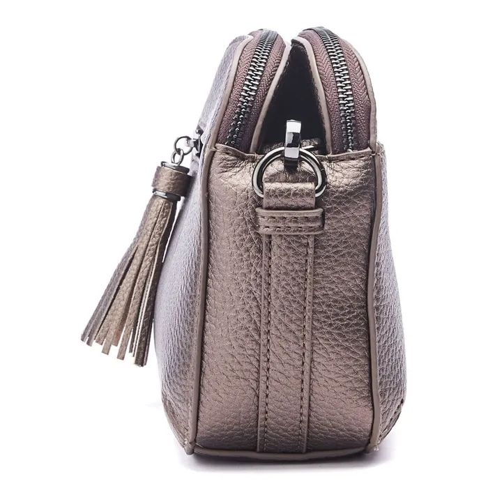Moda In Pelle Aubree Bag Pewter Porvair Women Crossbody Bags