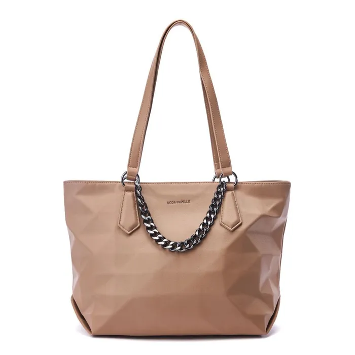 Moda In Pelle Berklie Bag Taupe Porvair Women Tote Bags