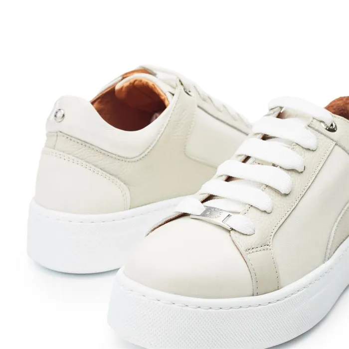 Moda In Pelle Brienau Off White Leather Women Casual Trainers